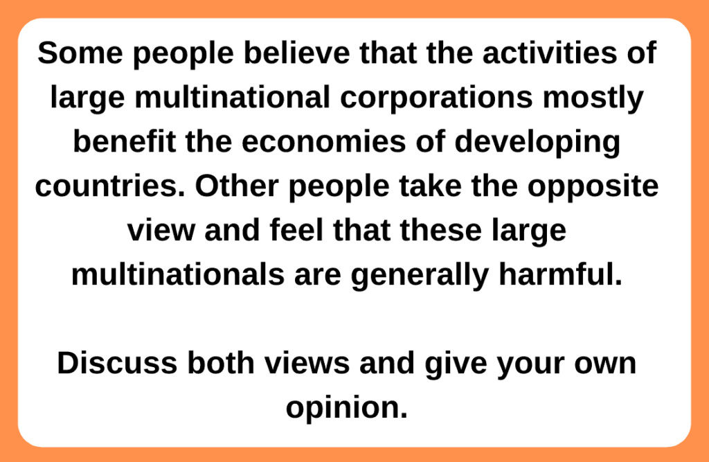 IELTS Task 2 Question: Effect of Multinational Corporations