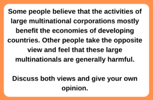 IELTS Task 2 Question: Effect of Multinational Corporations
